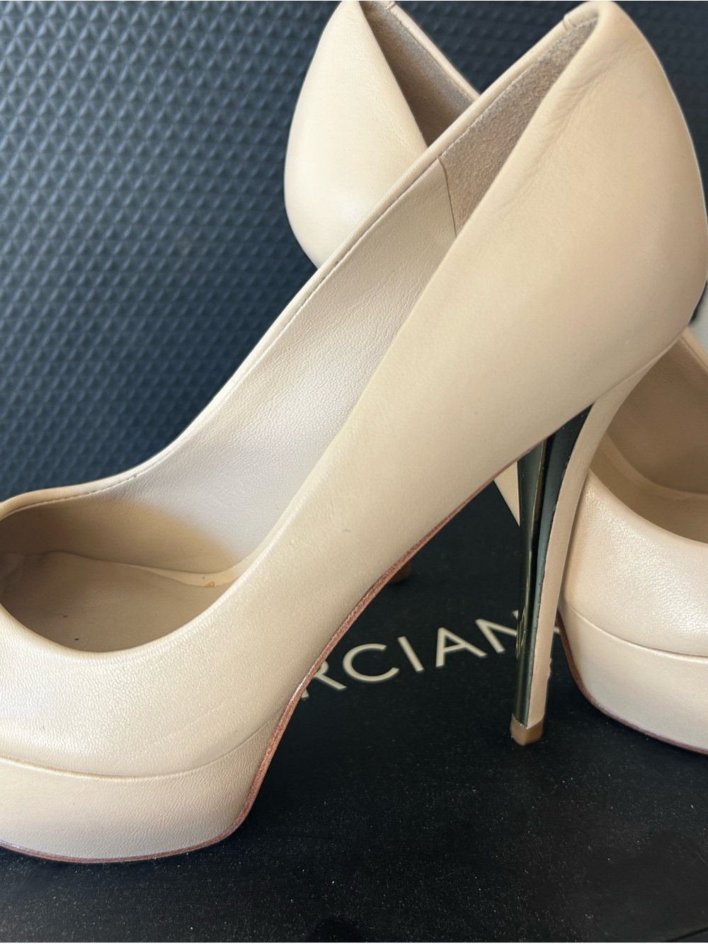 Marciano Nude Platform Pumps - High Heel Dress Shoes